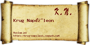 Krug Napóleon névjegykártya